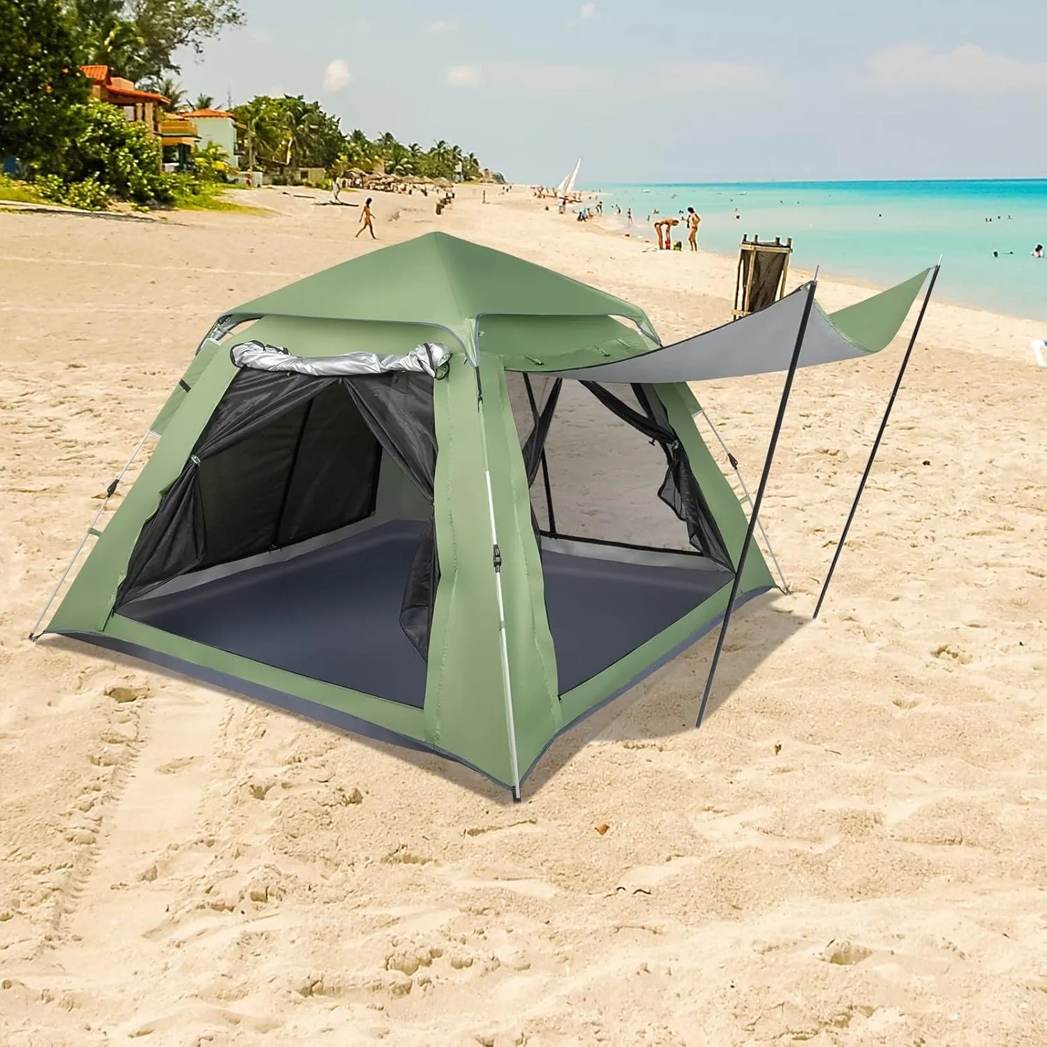 1 Person Patio Dome Tent, All-Weather Camping Tent, Easy Setup Portable Outdoor Tents with Dual-Way Zip and Carrying Bag, Windproof & Waterproof Heavy Duty Tents for Beach Hiking Travel,