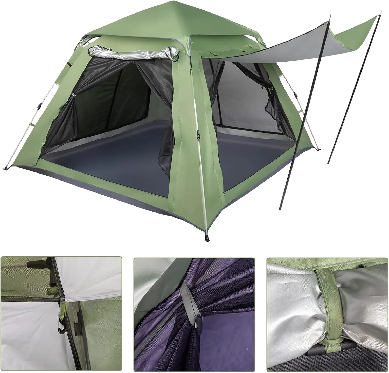 1 Person Patio Dome Tent, All-Weather Camping Tent, Easy Setup Portable Outdoor Tents with Dual-Way Zip and Carrying Bag, Windproof & Waterproof Heavy Duty Tents for Beach Hiking Travel,