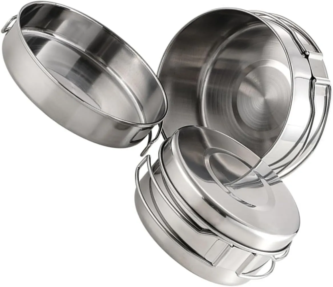 1 Set Outdoor Stainless Steel Pot Set Barbecue Camping Stove Mess Kit Camping Cookware Bank Gadgets Windproof Electric Kettle Tarp Coolers Combined Cookware Casserole Mini Silver