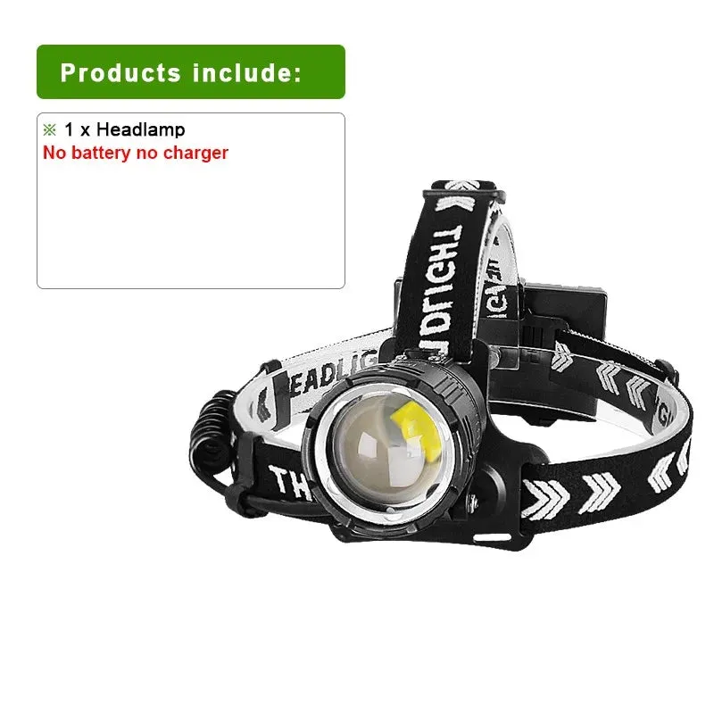 1000000LM Powerful Long Range LED Headlamp, 800W USB Rechargeable Flashlight, High Power Outdoor Head Light for Fishing