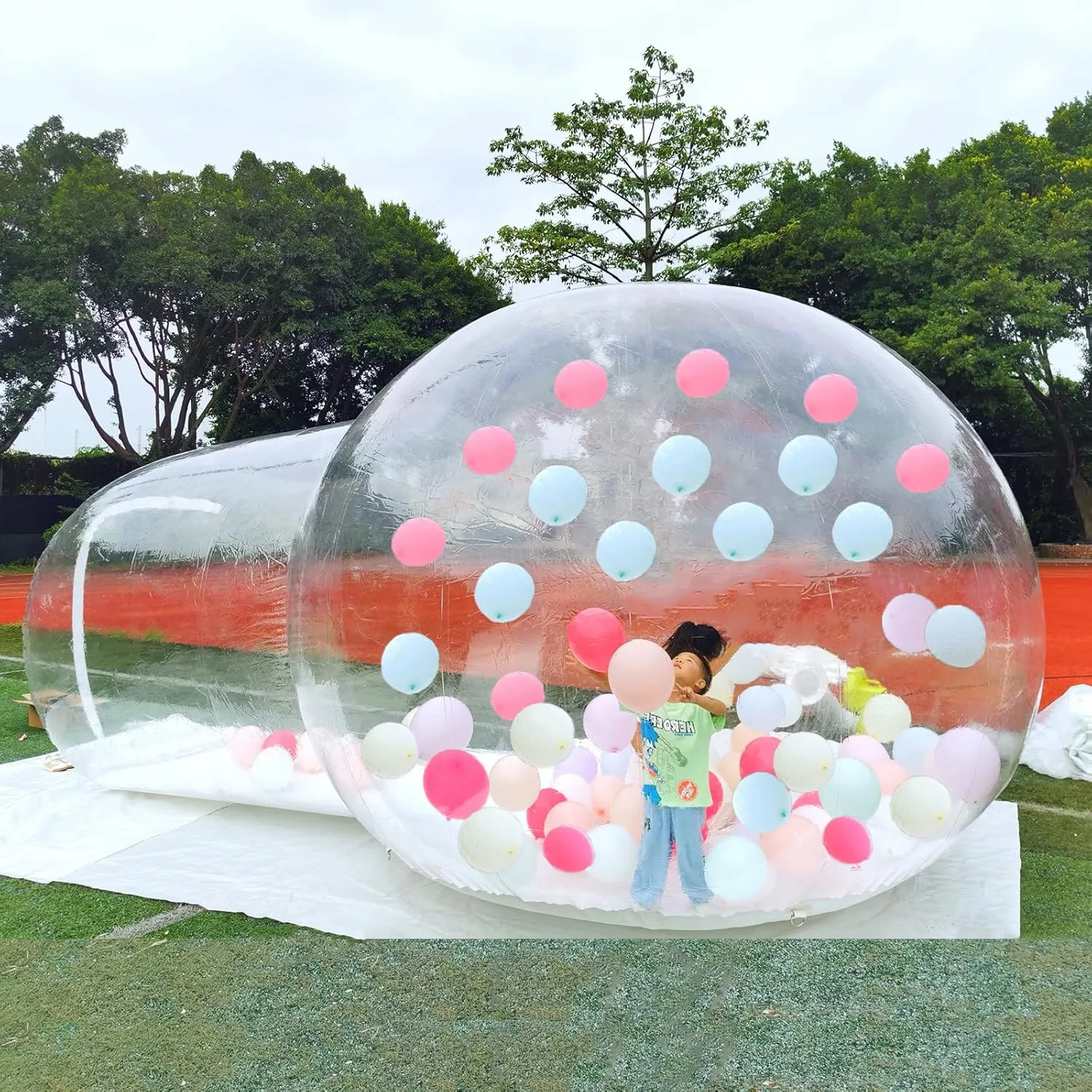 10ft Bubble Tent with Blower Inflatable Bubble Dome House Transparent Camping Tent Inflatable Tent Garden Igloo for Parties Camping Traveling Hiking,5min Inflation Time