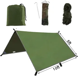 10ft X 10ft Camping Tarps for Tent Hammock Waterproof Rain Fly Lightweight Shelter Multifunctional Outdoor Camping Traveling Awning