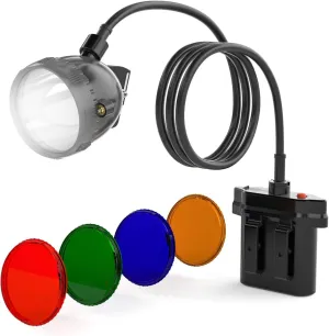 10W LED Coon Hunting Lights, 15000LUX (550 Lumen) Hunter Headlamp for Coyotes Hog Predators, Explosion Proof Mining Camping Bright Headlight Rechargeable for Night Working - 4 Optical Filters