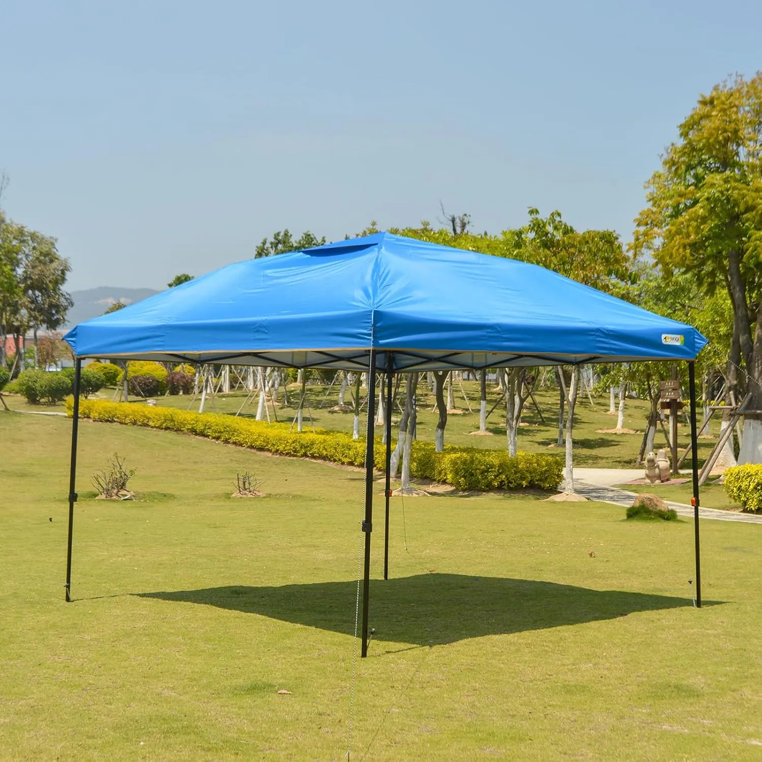 10x10 Canopy Replacement Top Cover with 2 Air Vents, Silver Coated Waterproof 150D Oxford Fabric Pop Up Tent for Straight Leg Gazebo Garden Patio Camping Picnic (Sky Blue, 10x10 ft)