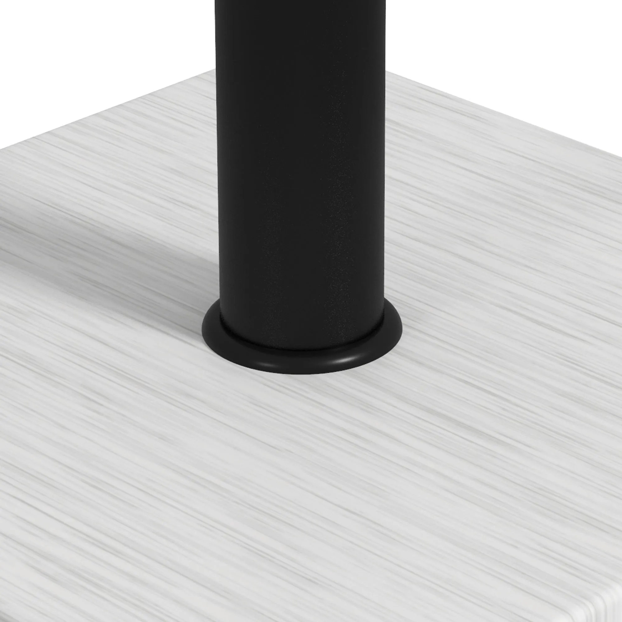 12kg Garden Parasol Base with Adjustable Foot Pad and Knob, Concrete Umbrella Stand with Wood Effect, Rectangular Parasol Holder for 38mm and 48mm Poles, White