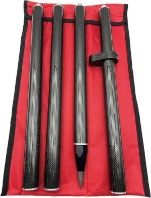 1.8M Carbon Fiber Surveying Prism Pole, 4 Section Survey Pole,with 5/8X11 Thread, 4 Section Prism Pole with Level Bubble and Soft Bag