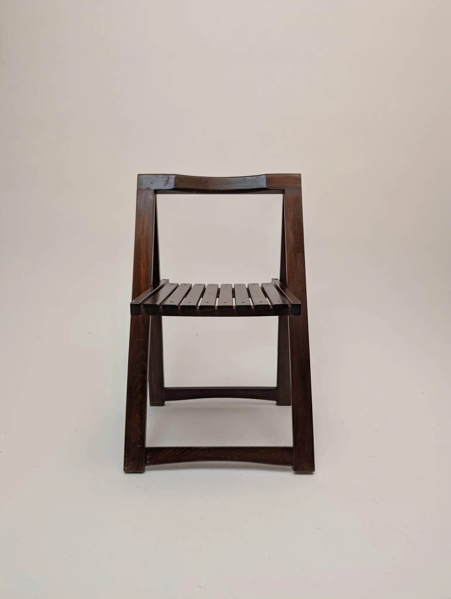 1966 Aldo Jacober Folding Chairs With Slat Seats- Set of 2
