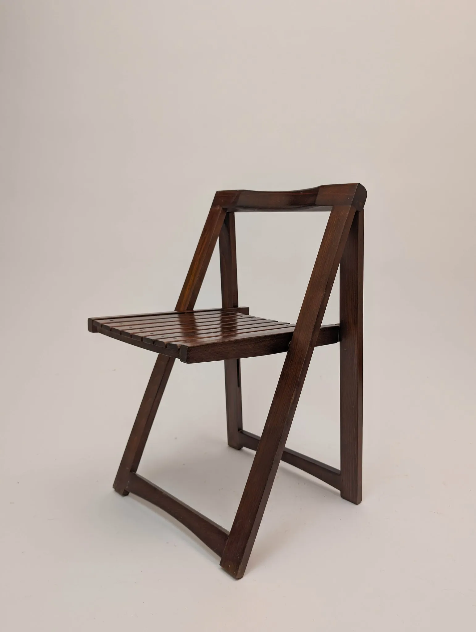 1966 Aldo Jacober Folding Chairs With Slat Seats- Set of 2