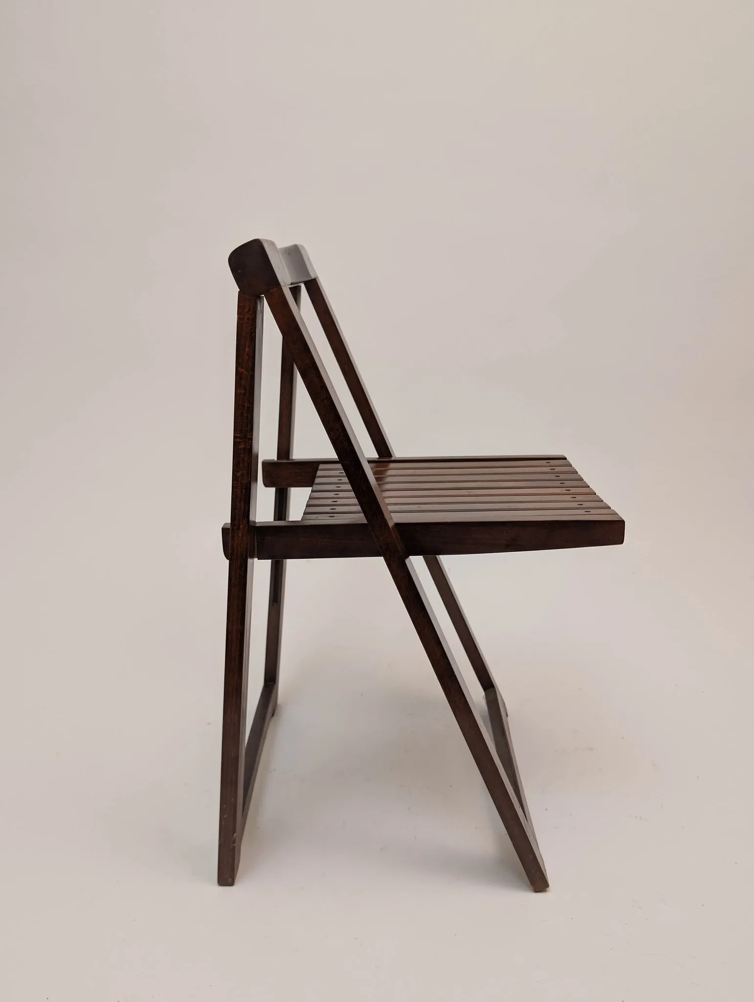 1966 Aldo Jacober Folding Chairs With Slat Seats- Set of 2