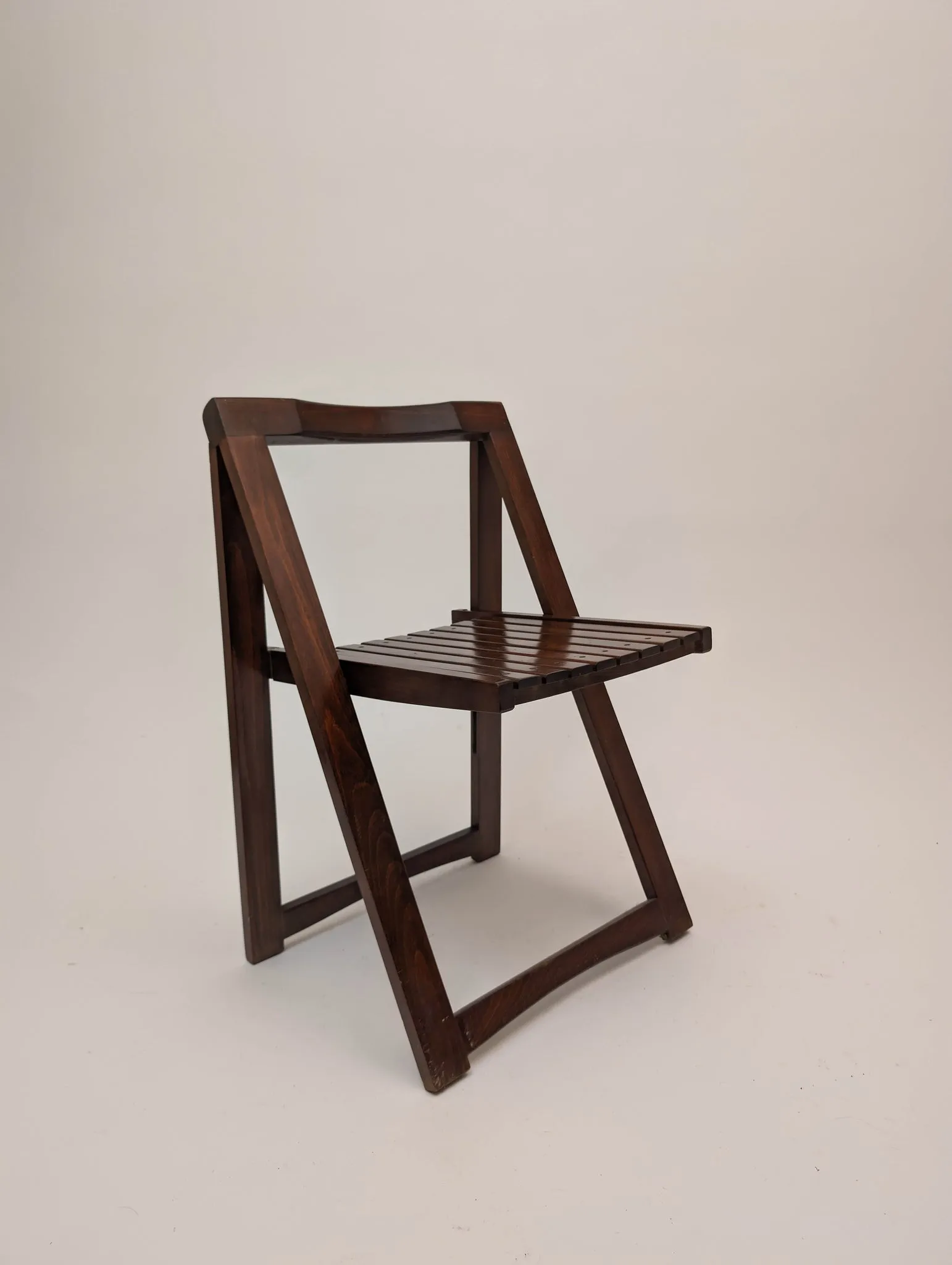 1966 Aldo Jacober Folding Chairs With Slat Seats- Set of 2