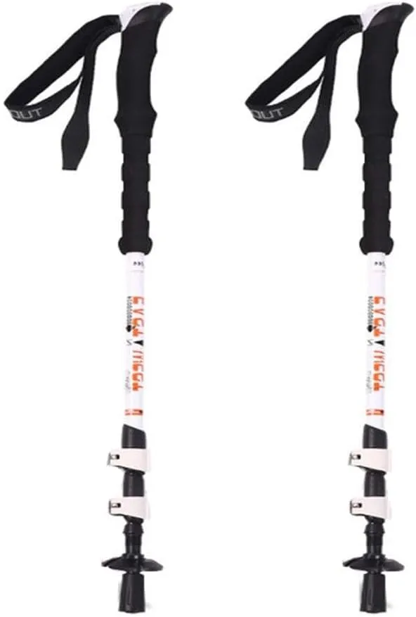 2 Pack Carbon Fiber Trekking Poles Adjustable Lightweight Walking Sticks with Quick Lock System and Grip for Hiking Camping Backpacking All Terrain