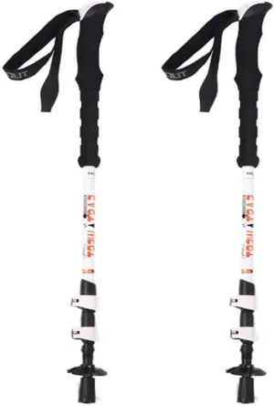 2 Pack Carbon Fiber Trekking Poles Adjustable Lightweight Walking Sticks with Quick Lock System and Grip for Hiking Camping Backpacking All Terrain