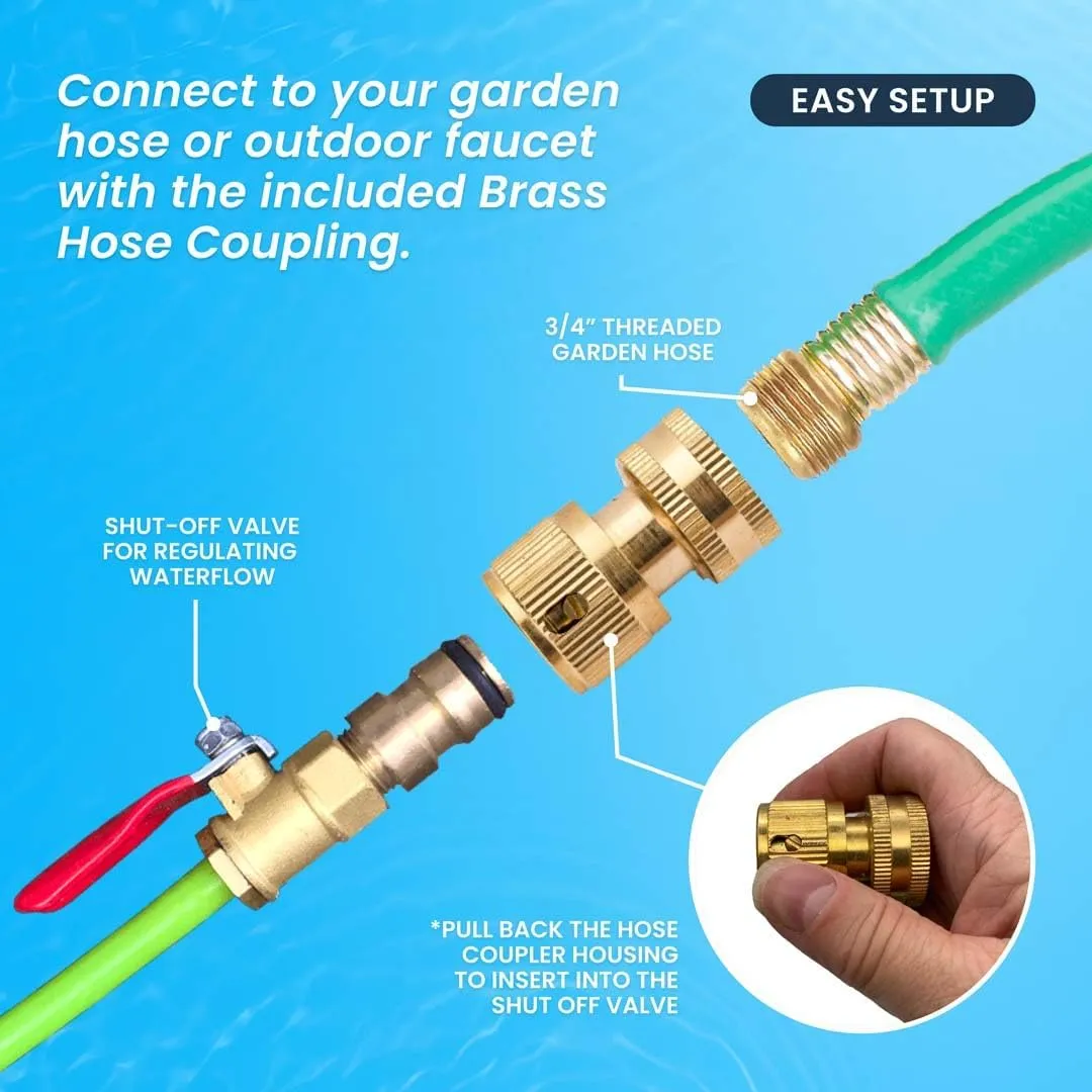 20 Feet Reach Solar Panel Cleaning Brush & Water Fed Pole Kit Professional System for Window & Glass Cleaning Washing Equipment Tool Scrubber Brush & Hose Spray Washer