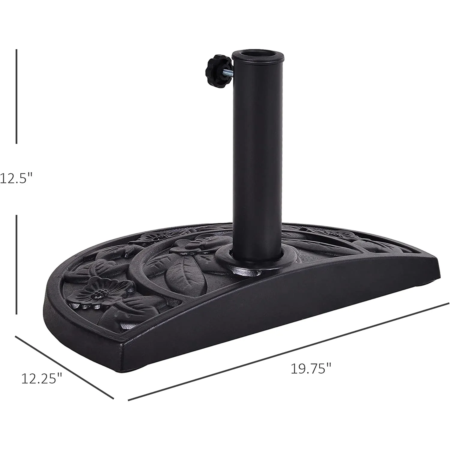 20 lbs. Resin Outdoor Patio Umbrella Base in Black