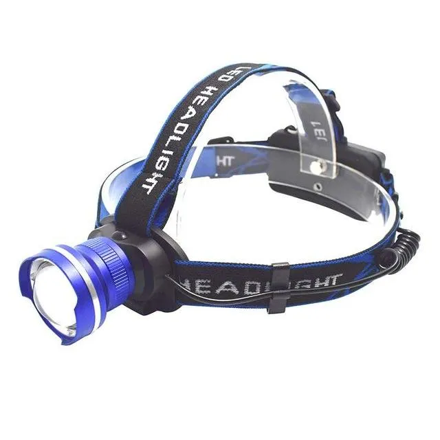2000LM XM-L T6 LED Headlamp Headlight Zoom Head Torch Camping Hunting Frontal Flashlight Rechargeable Lantern by 18650 Battery