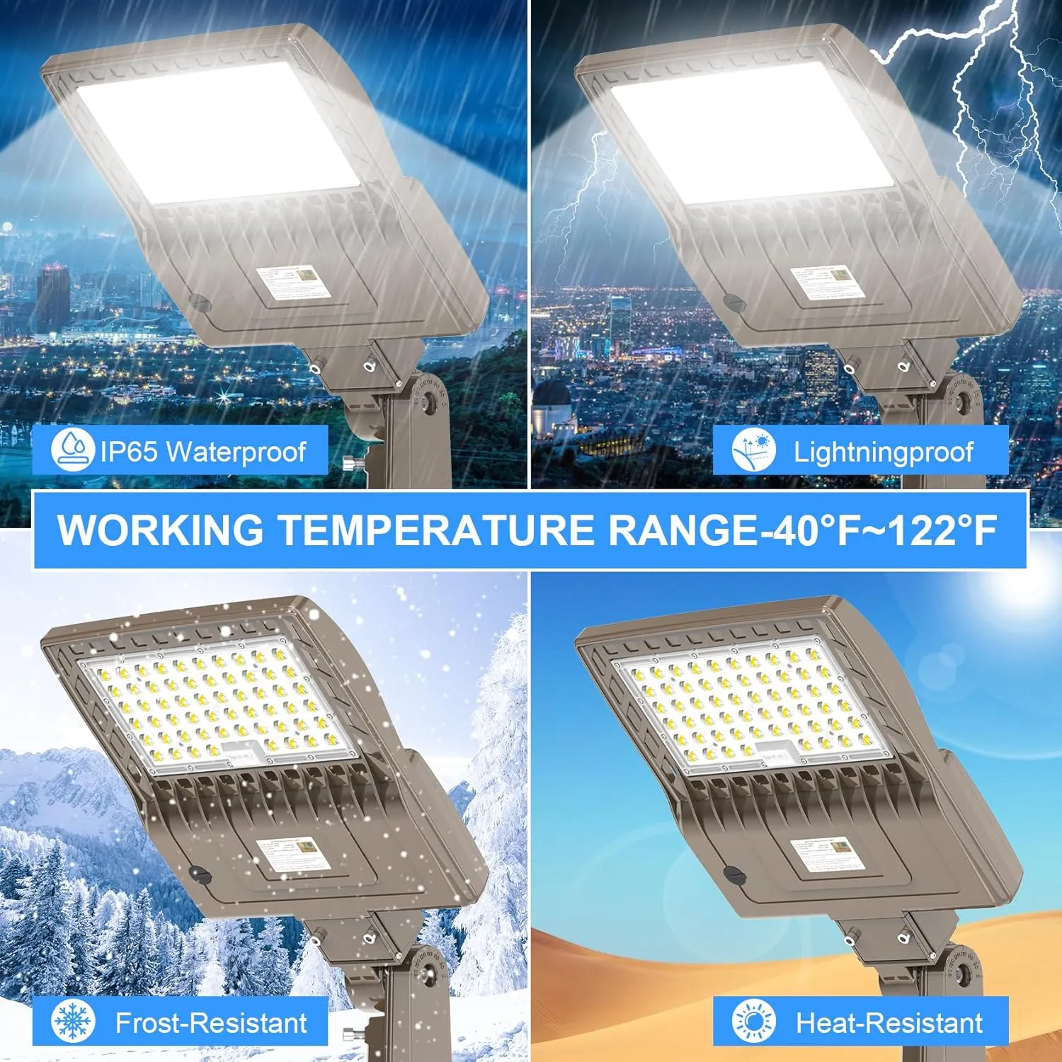 200W LED Parking Lot Light with Photocell 28000LM LED Shoebox Pole Mount Lights Fixture HID/HPS Replacement 5000K IP65 AC 100-277V UL Listed Outdoor Area Street Security Lighting for Stadium Roadways