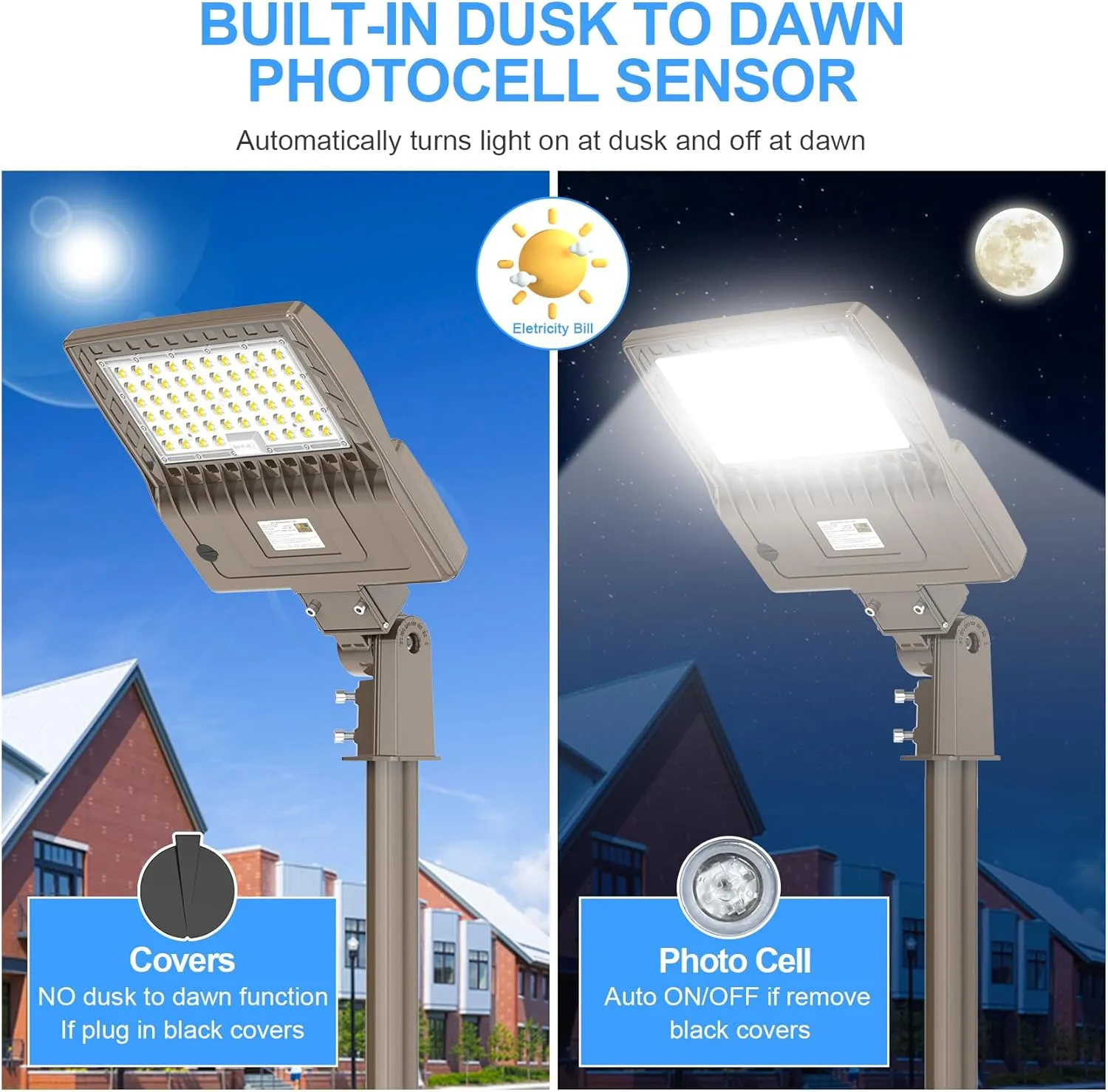 200W LED Parking Lot Light with Photocell 28000LM LED Shoebox Pole Mount Lights Fixture HID/HPS Replacement 5000K IP65 AC 100-277V UL Listed Outdoor Area Street Security Lighting for Stadium Roadways