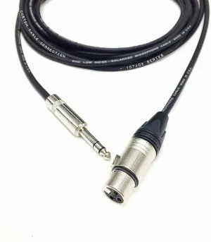 25 Foot Neutrik NC3FXX Female XLR to Neutrik Rean NYS228 1/4 Inch (6.35mm) TRS Balanced Pro Audio Cable by Custom Cable Connection