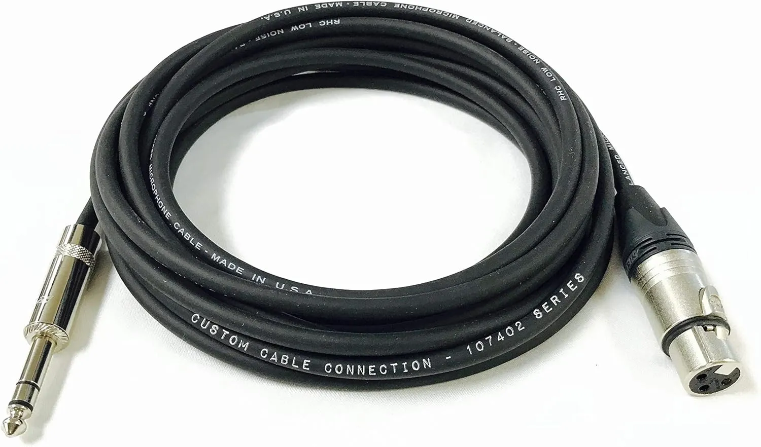 25 Foot Neutrik NC3FXX Female XLR to Neutrik Rean NYS228 1/4 Inch (6.35mm) TRS Balanced Pro Audio Cable by Custom Cable Connection