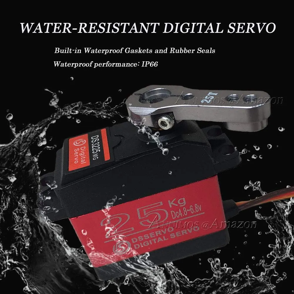 25KG Digital Servo Full Metal Gear High Torque Waterproof for RC Car Crawler Robot Control Angle 270°