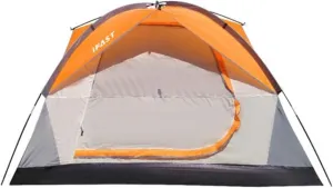 2/6 Family Camping Tents, Outdoor Double Layers Waterproof Windproof with Top Roof Rainproof and Large Mesh Windows Portable Easy Set Up Camping Gear with Carry Bag for All Seasons