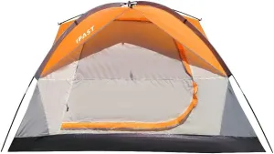 2/6 Family Camping Tents, Outdoor Double Layers Waterproof Windproof with Top Roof Rainproof and Large Mesh Windows Portable Easy Set Up Camping Gear with Carry Bag for All Seasons