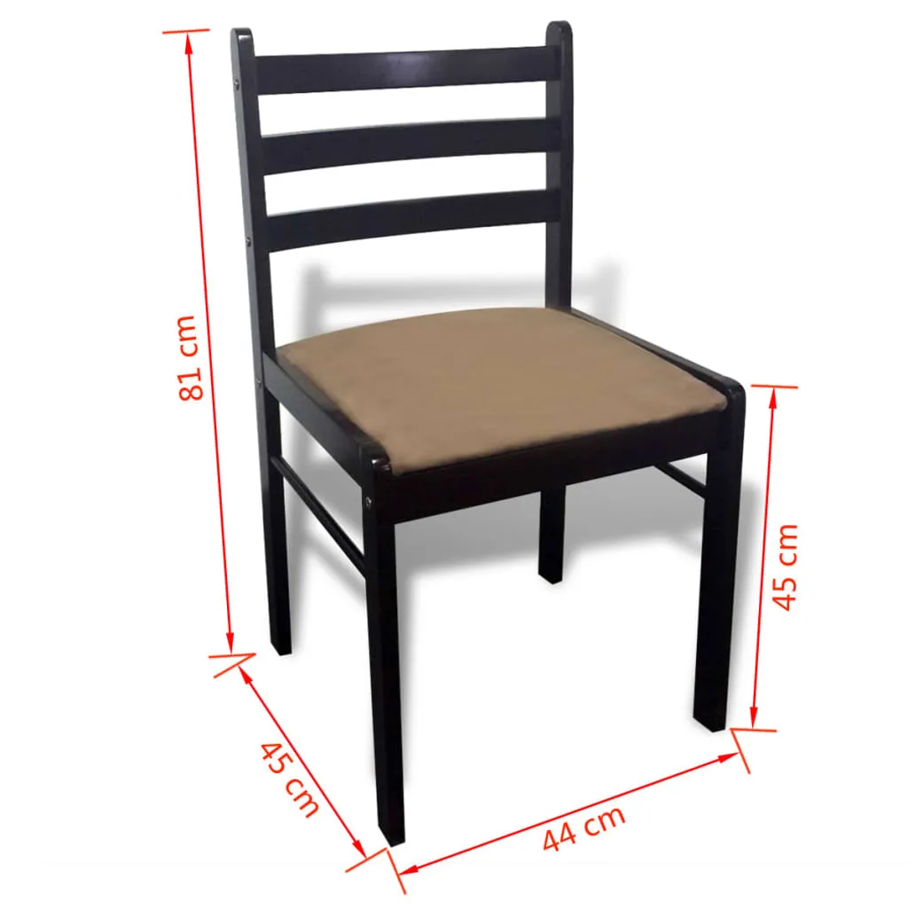 291746 2/4/6 pcs Wooden Dining Chairs Square 2 Colours Selectable