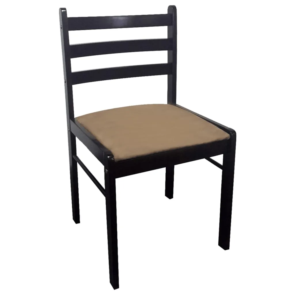 291746 2/4/6 pcs Wooden Dining Chairs Square 2 Colours Selectable