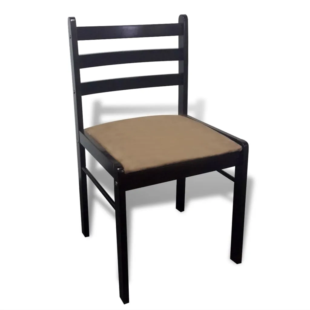 291746 2/4/6 pcs Wooden Dining Chairs Square 2 Colours Selectable