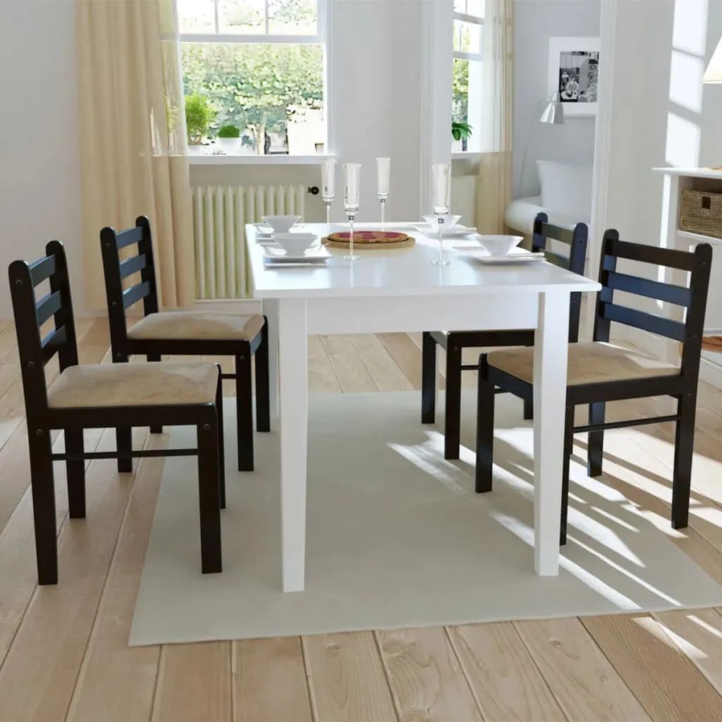 291746 2/4/6 pcs Wooden Dining Chairs Square 2 Colours Selectable