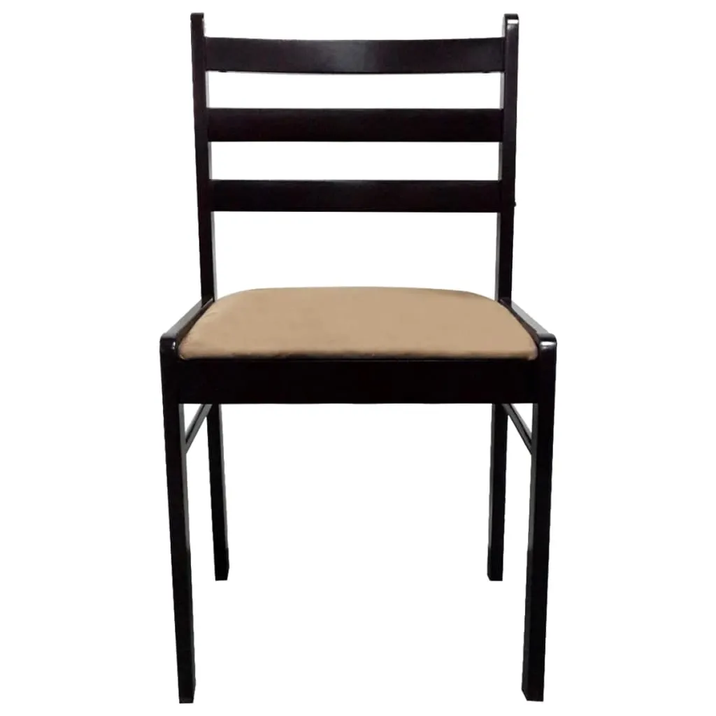 291746 2/4/6 pcs Wooden Dining Chairs Square 2 Colours Selectable