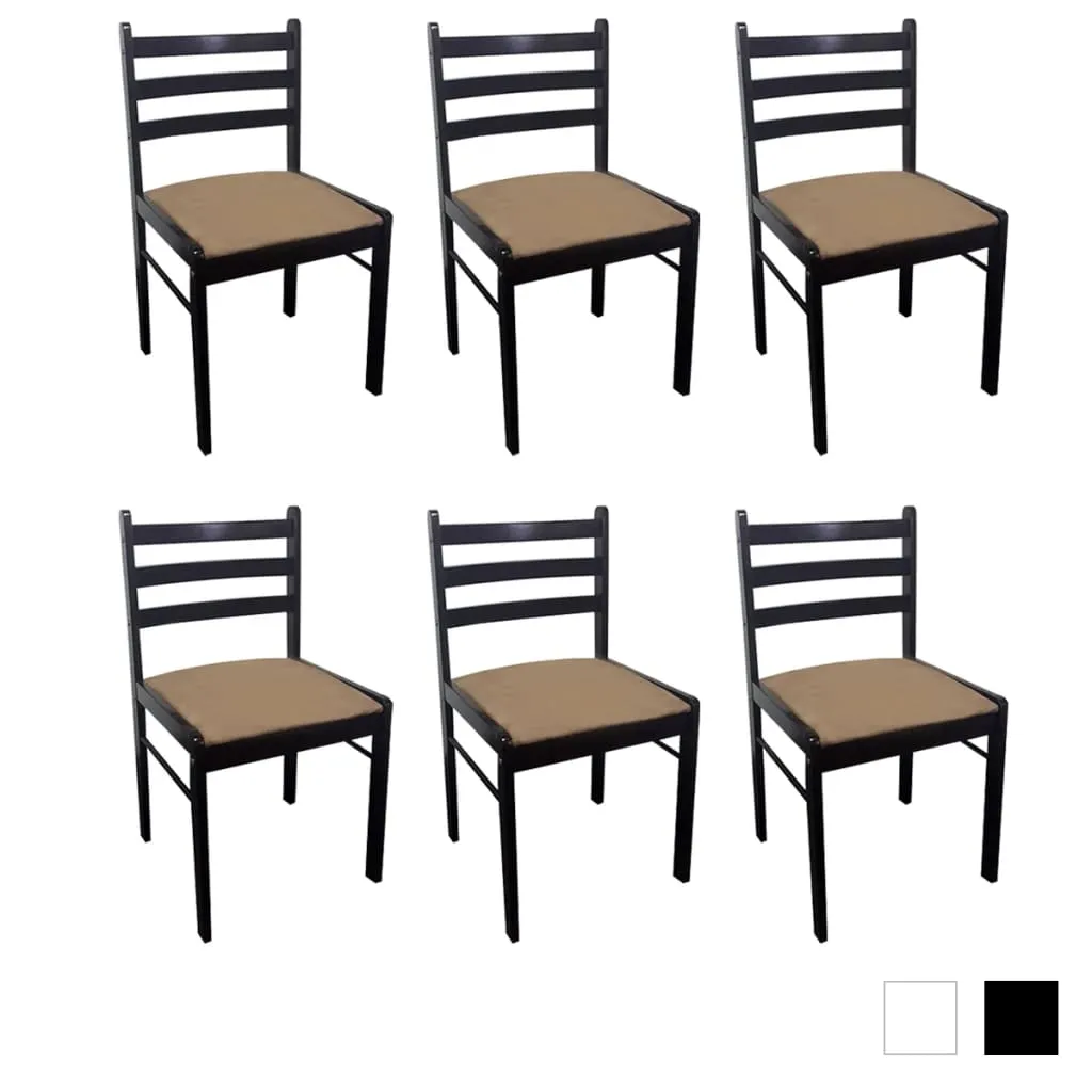 291746 2/4/6 pcs Wooden Dining Chairs Square 2 Colours Selectable