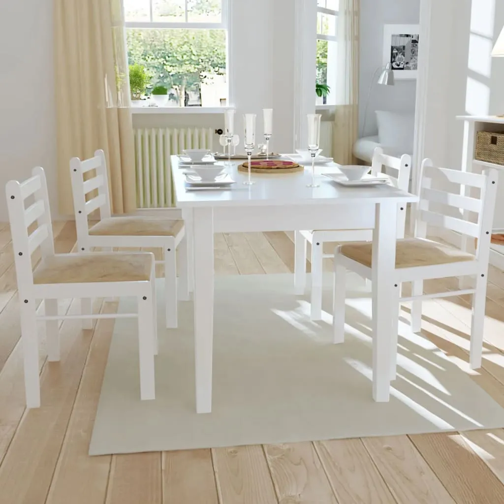 291746 2/4/6 pcs Wooden Dining Chairs Square 2 Colours Selectable