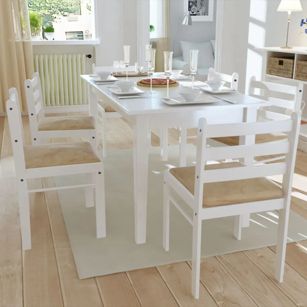291746 2/4/6 pcs Wooden Dining Chairs Square 2 Colours Selectable
