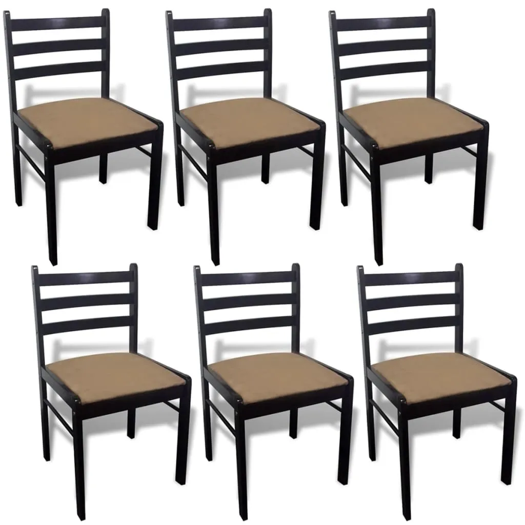 291746 2/4/6 pcs Wooden Dining Chairs Square 2 Colours Selectable