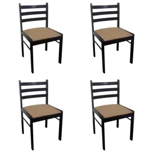 291746 2/4/6 pcs Wooden Dining Chairs Square 2 Colours Selectable