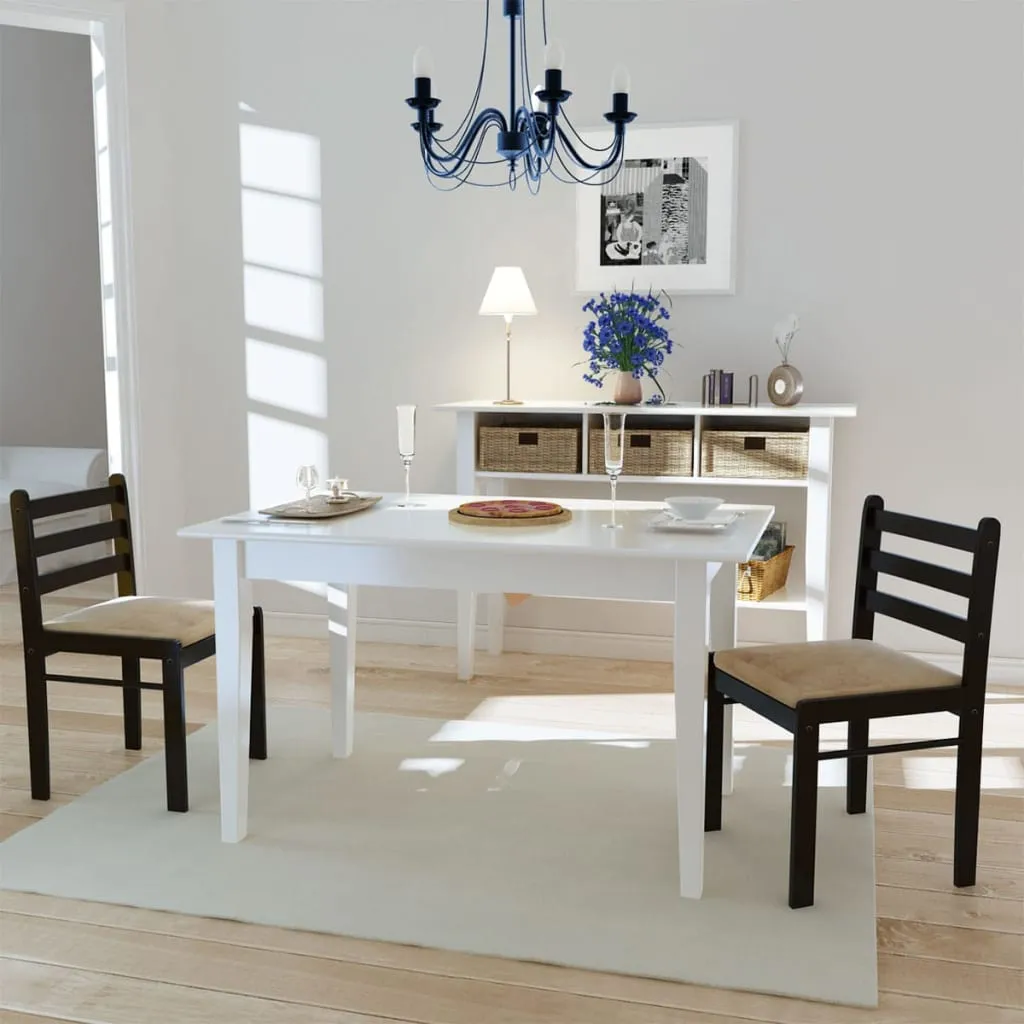 291746 2/4/6 pcs Wooden Dining Chairs Square 2 Colours Selectable