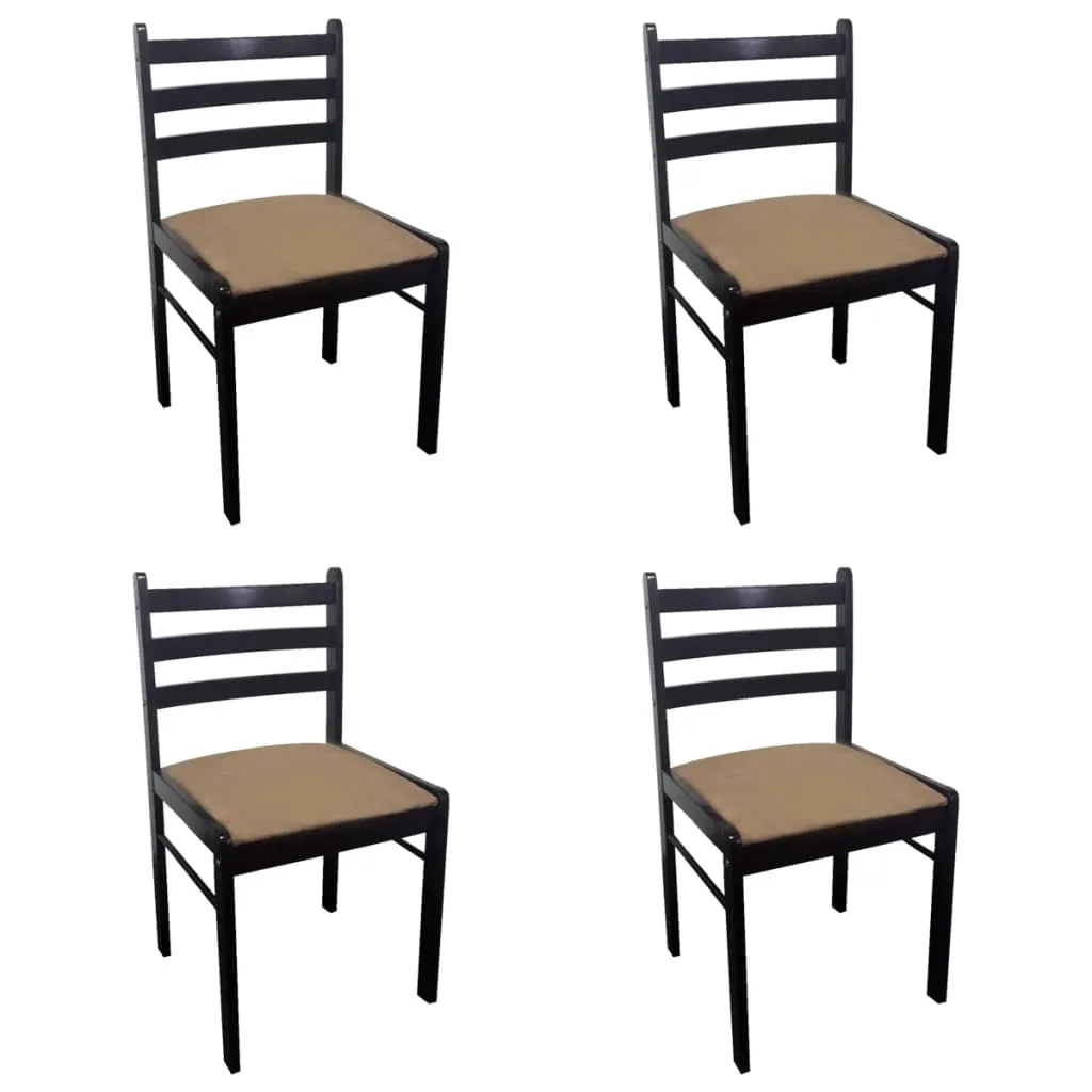 291746 2/4/6 pcs Wooden Dining Chairs Square 2 Colours Selectable