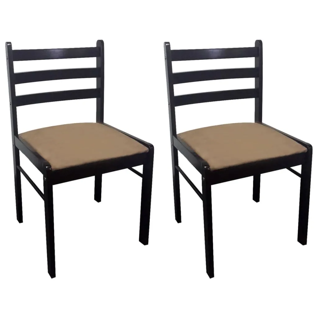 291746 2/4/6 pcs Wooden Dining Chairs Square 2 Colours Selectable