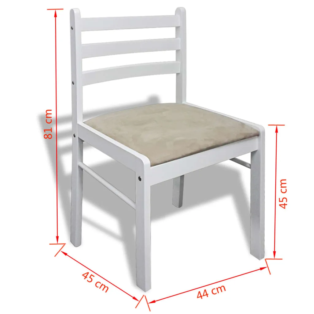 291746 2/4/6 pcs Wooden Dining Chairs Square 2 Colours Selectable