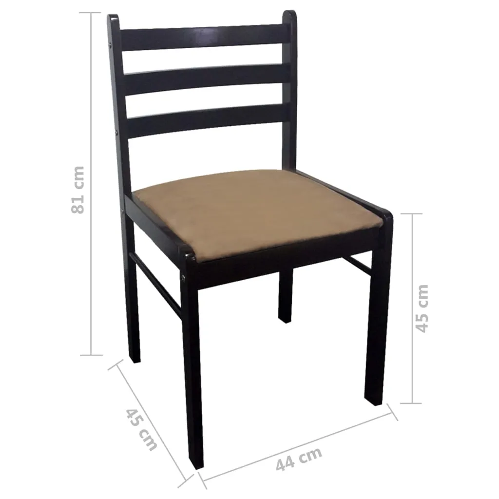 291746 2/4/6 pcs Wooden Dining Chairs Square 2 Colours Selectable