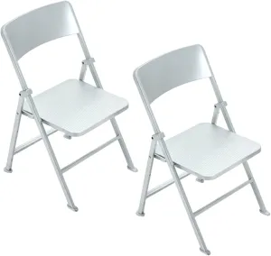 2Pcs Miniature Folding Chair for Dollhouse Mini House Supplies Cute Mini House Decoration Comfortable Strong Design for Dollhouse Furniture