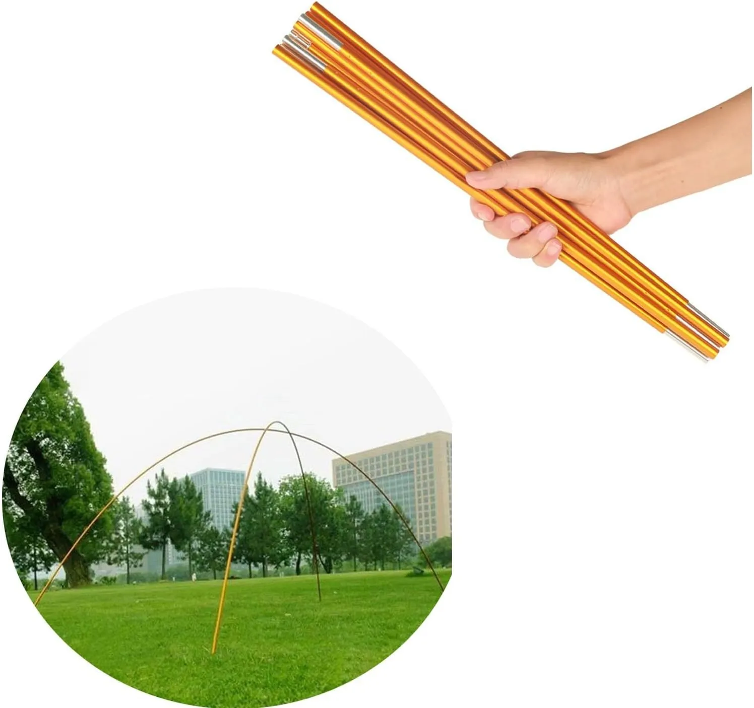 2pcs Tent Rods, Tent Pole Tent Bar Aluminum Tent Pole Rod, Outdoor Aluminum Alloy Replacement Camping Tent Poles Outdoor Camping Support Poles(3.4m)