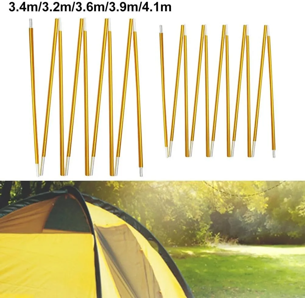 2pcs Tent Rods, Tent Pole Tent Bar Aluminum Tent Pole Rod, Outdoor Aluminum Alloy Replacement Camping Tent Poles Outdoor Camping Support Poles(3.4m)