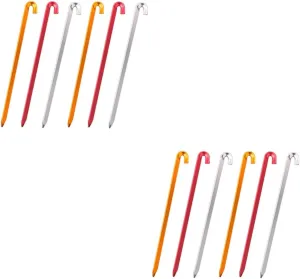 2sets Tent Anchors Tent Stakes Aluminum Alloy Ground Stakes for Outdoor Camping 6pcs*2