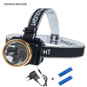 30W Led Glare Rechargeable Headlamp 18650  Charger   Lithium Battery Headlights Outdoor Walking Night Riding Headlights