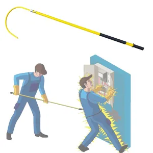 3.3Ft 4.9Ft 6.6Ft 9.8Feet Insulated Electrical Rescue Hook, Anti Electric Shock Rescue Pole/Safety Electrical Personal Rescue Stick, High Voltage Insulated Security Tools Rod(Yellow,3.3ft/39.4in/1m)