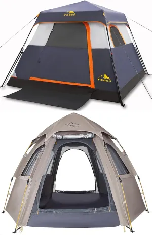 3/4 Person Camping Tent Fast Cabin Tent with Instant Setup Tent, Weatherproof Tent Easy Quick Set Up & Pop Up in 60 Seconds with Rainfly Backpack for Family Camping,Upgraded Ventilation