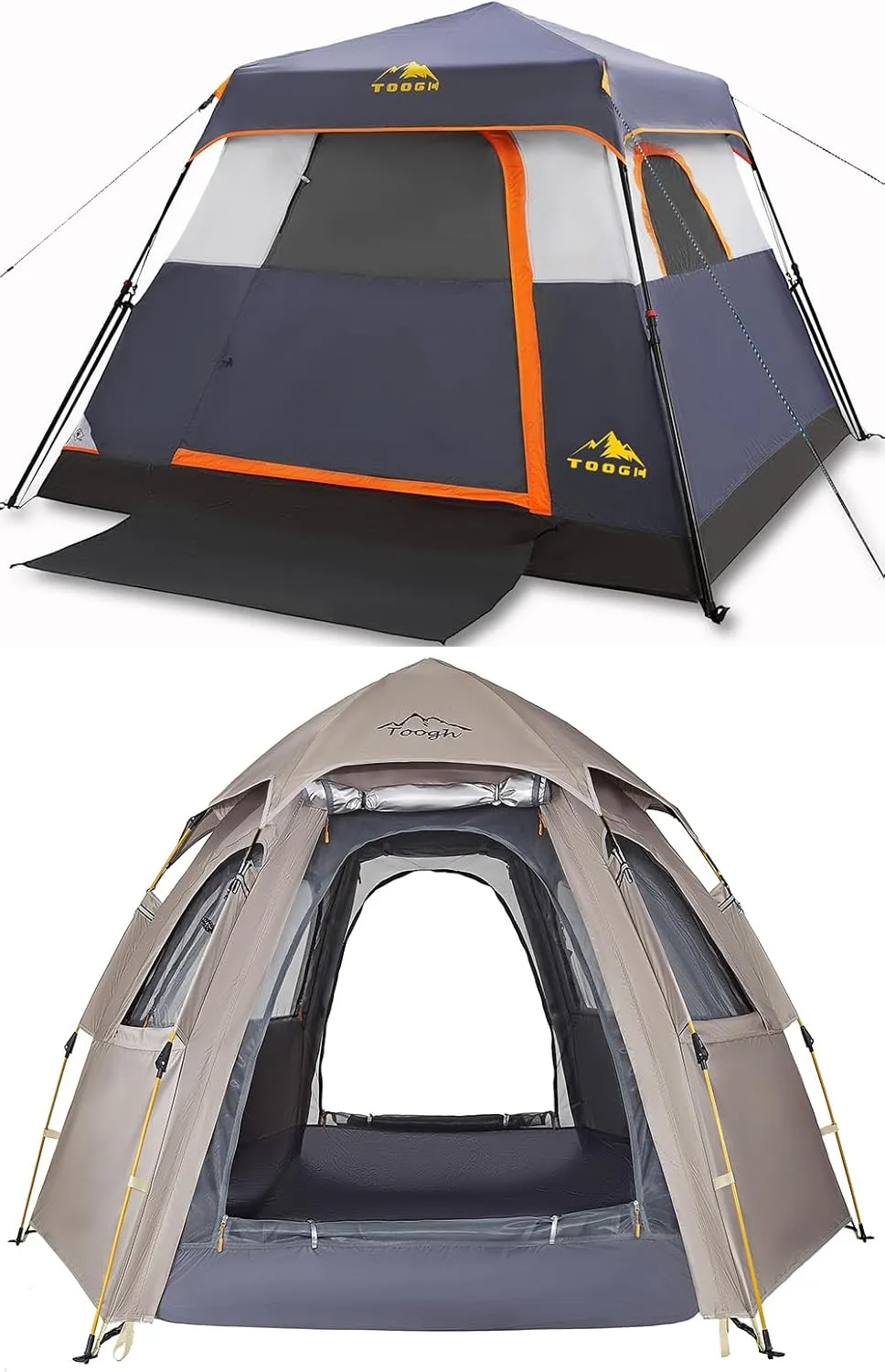 3/4 Person Camping Tent Fast Cabin Tent with Instant Setup Tent, Weatherproof Tent Easy Quick Set Up & Pop Up in 60 Seconds with Rainfly Backpack for Family Camping,Upgraded Ventilation
