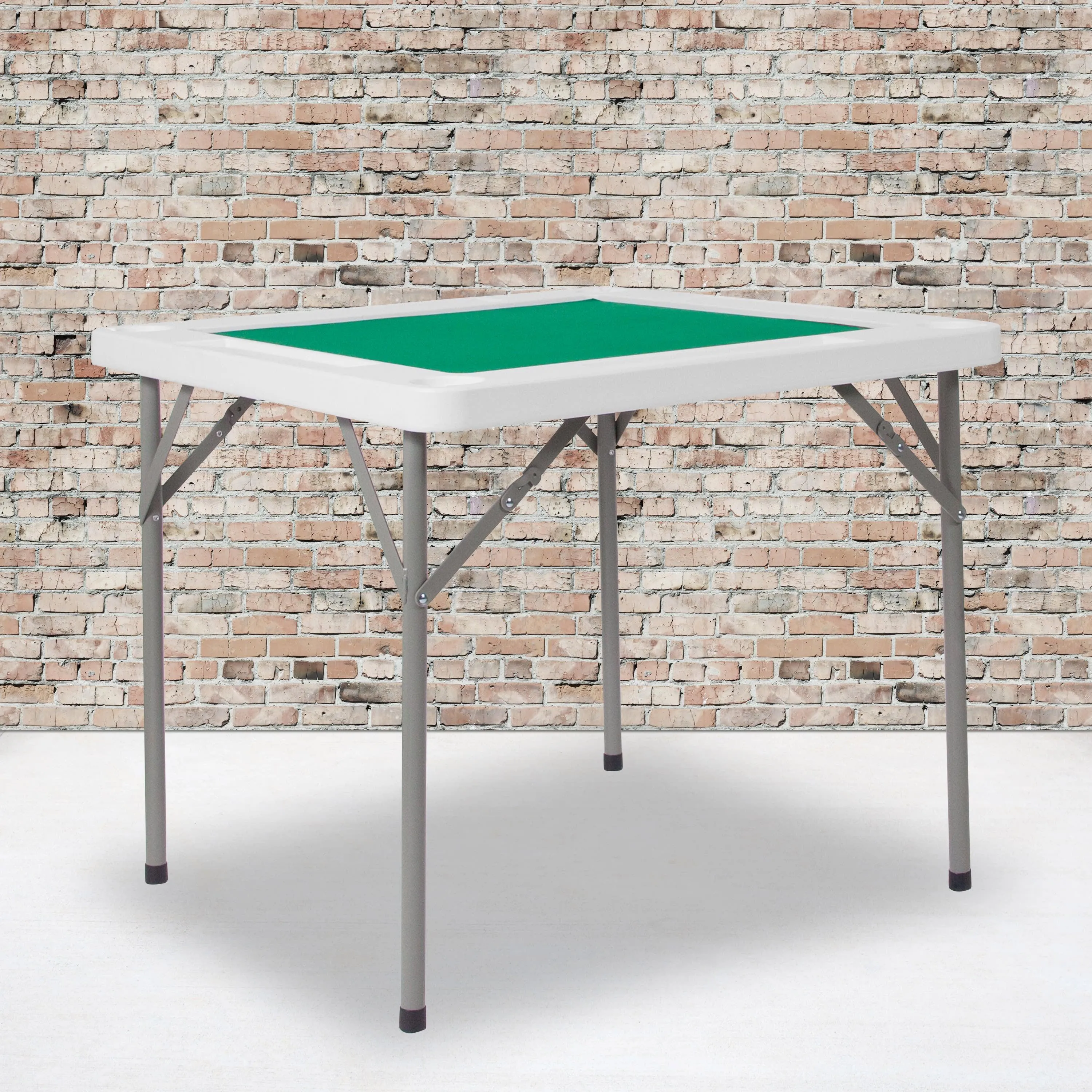 34.5" Square 4-Player Folding Card Game Table with Playing Surface and Cup Holders